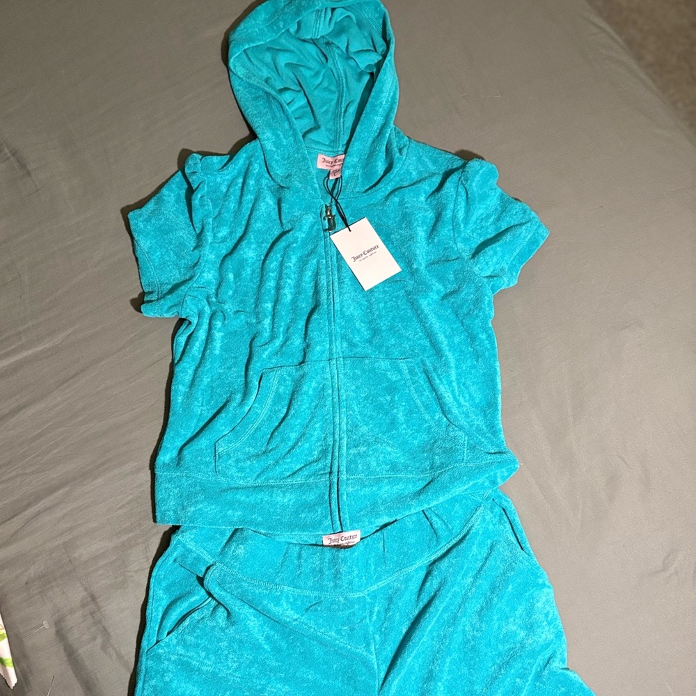 Juicy Couture Turquoise Zip-Up Hoodie